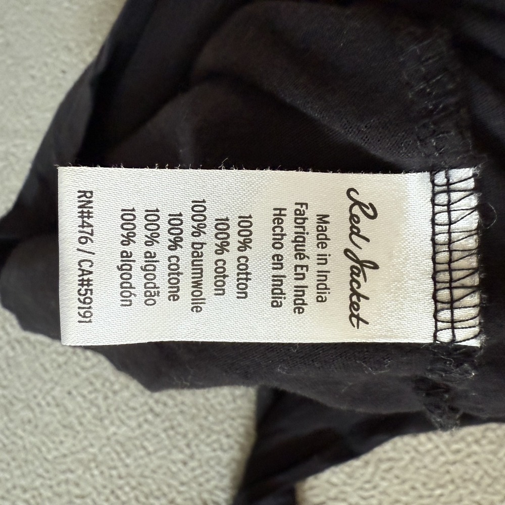 Red Jacket Shirt Mens Medium Black Long Sleeve Crewneck Basic Tee Casual Cotton - Picture 7 of 8